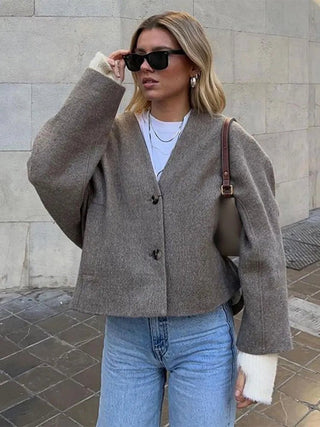 Charee - Übergroßer Mantel - Kuschelige Oberbekleidung - Leichte Jacken - Khaki - Müller Mode