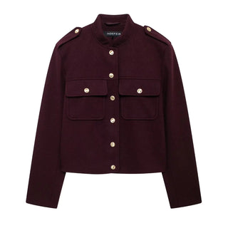 Christa Kurzjacke Military - Stil - Leichte Jacken - Weinrot - Müller Mode