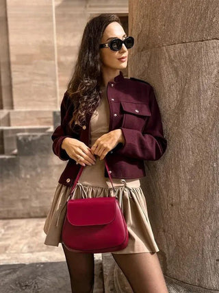 Christa Kurzjacke Military - Stil - Leichte Jacken - Weinrot - Müller Mode