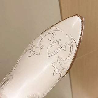 Christalline - Mittelfuß - Cowboystiefel - Gesticktes Detail - Stiefel - Beige - Müller Mode