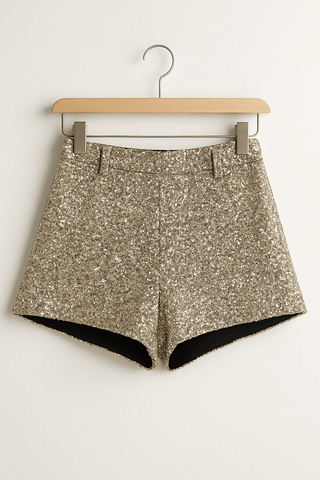 Christien Glitzer Shorts Gold mit High Waist - Shorts - Gold - Müller Mode
