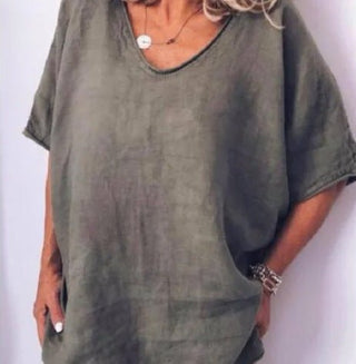 Clara Bluse mit V - Ausschnitt und kurzen Ärmeln - Bluse - Hellgrün - Müller Mode