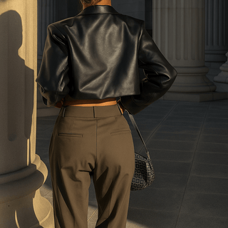 Clara Kunstlederjacke Kurz Cropped - Leichte Jacken - Schwarz - Müller Mode