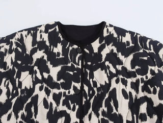 Connie Steppjacke Rundhals Animalprint - Leichte Jacken - Schwarz - Müller Mode