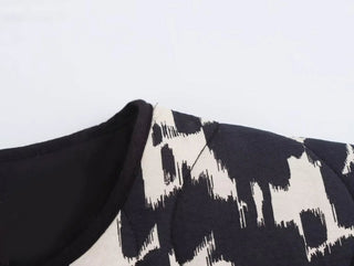 Connie Steppjacke Rundhals Animalprint - Leichte Jacken - Schwarz - Müller Mode