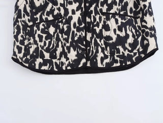 Connie Steppjacke Rundhals Animalprint - Leichte Jacken - Schwarz - Müller Mode