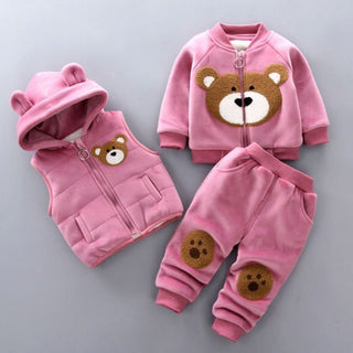 CubbyCuddle - Ultraweicher Anzug - Teddy - Anzug - Kinder - Dunkelrosa - Müller Mode