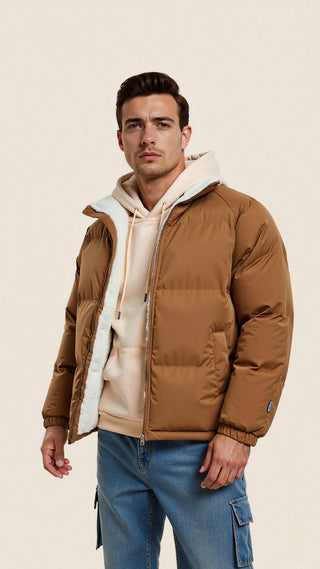 Cyrusteem - Warme Pufferjacke für Herren - Winter - Winterjacken - Braun - Müller Mode