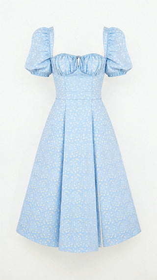 Daniela - Midikleid - Quadratische Halslinie - Kleider - Hellblau - Müller Mode