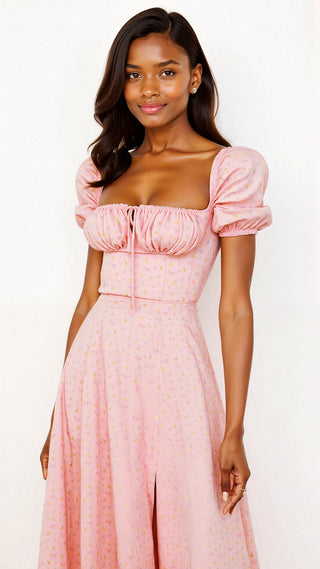 Daniela - Midikleid - Quadratische Halslinie - Kleider - Grau - Müller Mode