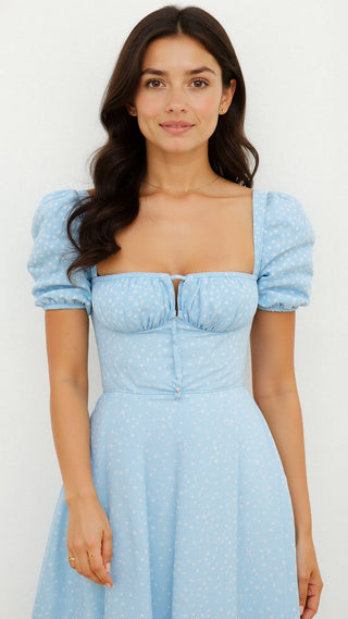Daniela - Midikleid - Quadratische Halslinie - Kleider - Grau - Müller Mode