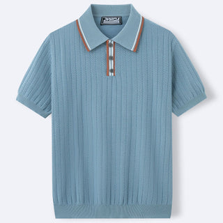 David Strick Poloshirt mit Kontrastkragen - Polos - Blau - Müller Mode