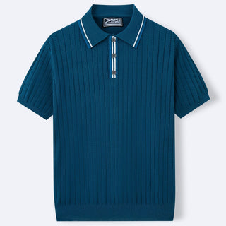 David Strick Poloshirt mit Kontrastkragen - Polos - Blaugrau - Müller Mode