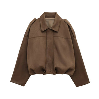 Deborah Kurzjacke Ballonärmel Oversized - Leichte Jacken - Braun - Müller Mode