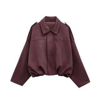 Deborah Kurzjacke Ballonärmel Oversized - Leichte Jacken - Rotbraun - Müller Mode