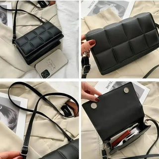 Delilah - Leder - Umhängetasche - Luxuriöser quadratischer Stil - Schultertaschen - Schwarz - Müller Mode