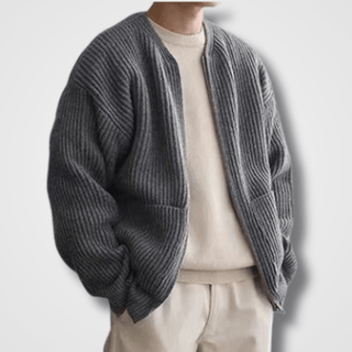 Dennis - Velvet Vest für Herren - Strickwaren - Grau - Müller Mode