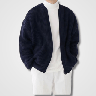 Dennis - Velvet Vest für Herren - Strickwaren - Marineblau - Müller Mode