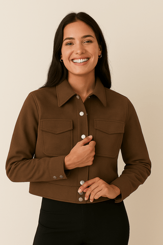 Desirée Kurzjacke mit Knöpfen - Leichte Jacken - Braun - Müller Mode