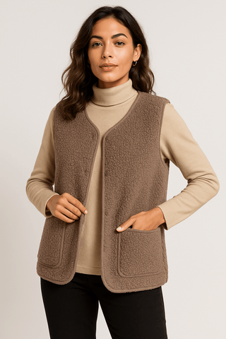 Dione Plüsch - Weste - Blazers - Khaki dunkel - Müller Mode