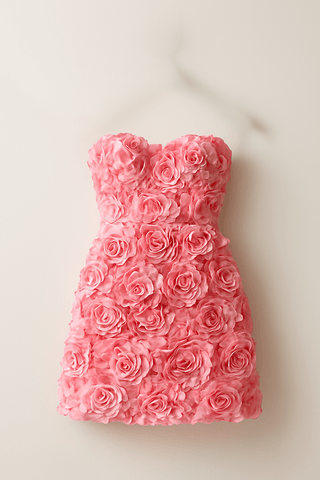 Edith Minikleid mit Blumenapplikationen - Kleider - Rosa - Müller Mode