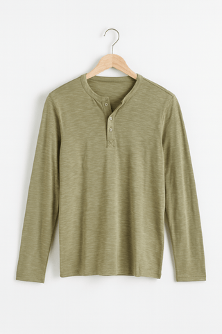 Edmund Langarm - Henley - Shirt - Hemden - Grun - Müller Mode