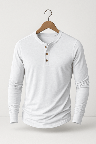 Edmund Langarm - Henley - Shirt - Hemden - Weiß - Müller Mode