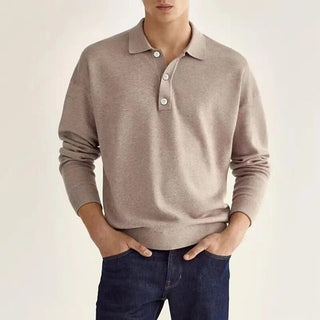 Elias - Poloshirt - Lange Ärmel - Polos - Beige - Müller Mode