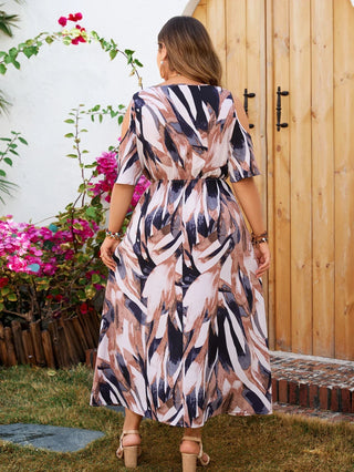 Elif - Maxi Kleid - V - Ausschnitt Reißverschluss - Kleider - Rosa - Müller Mode