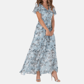 Elina - Geblümtes Kleid - Sommer - Kleider - Himmelblau - Müller Mode