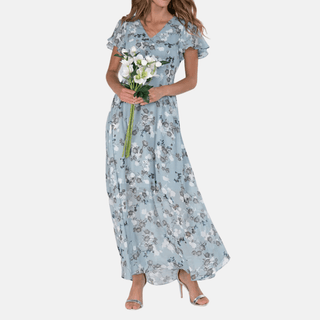 Elina - Geblümtes Kleid - Sommer - Kleider - Himmelblau - Müller Mode