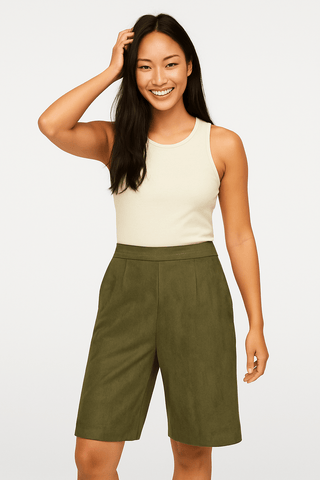 Elisabeth Weitbein - Shorts Velours - Shorts - Grun - Müller Mode