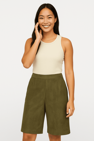 Elisabeth Weitbein - Shorts Velours - Shorts - Grun - Müller Mode