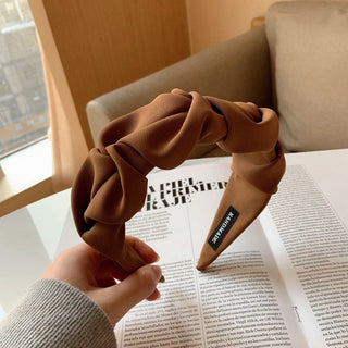 Elise Haarreif mit gedrehtem Stoffdesign - Haarschmuck - Braun - Müller Mode