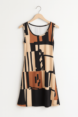 Elli Ärmelloses A - Linien - Minikleid mit Print - Kleider - Braun - Müller Mode