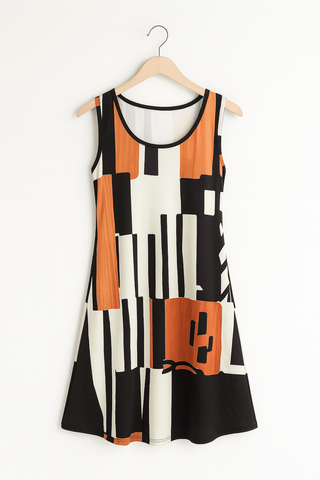 Elli Ärmelloses A - Linien - Minikleid mit Print - Kleider - Hellbraun - Müller Mode