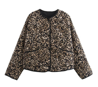 Else Steppjacke Rundhals Animalprint - Leichte Jacken - Braun - Müller Mode