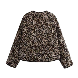 Else Steppjacke Rundhals Animalprint - Leichte Jacken - Braun - Müller Mode