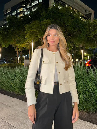 Elsie - Klassischer Tweed - Blazer - Herbstmode - Blazers - Beige - Müller Mode