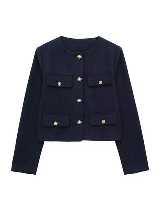 Elsie - Klassischer Tweed - Blazer - Herbstmode - Blazers - Marineblau - Müller Mode
