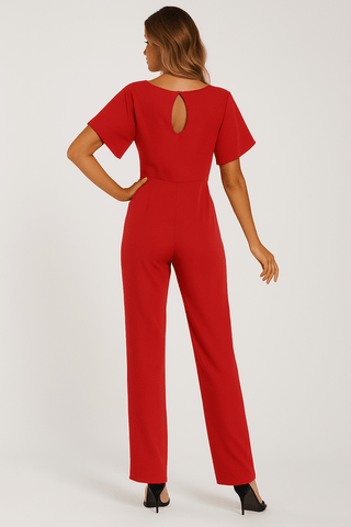 Elva Krawatten - Gürtel - Overall - Jumpsuits - Rot - Müller Mode