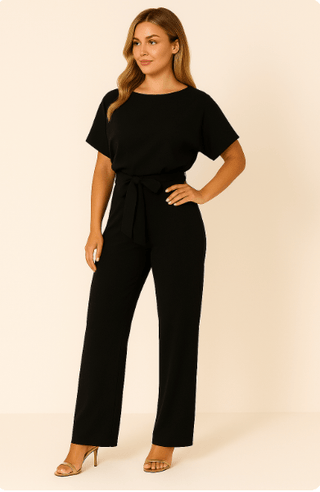 Elva Krawatten - Gürtel - Overall - Jumpsuits - Schwarz - Müller Mode
