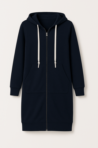 Ember Knielanger Hoodie - Sweatshirts & Hoodies - Dunkelblau - Müller Mode