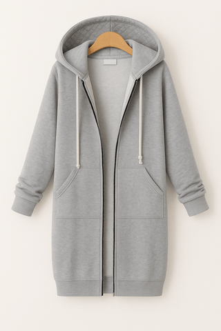Ember Knielanger Hoodie - Sweatshirts & Hoodies - Grau - Müller Mode
