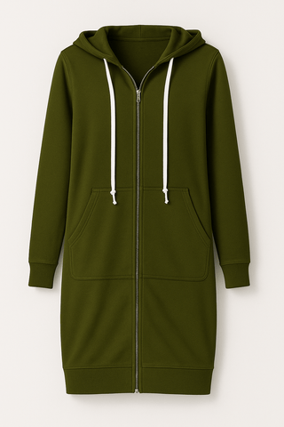 Ember Knielanger Hoodie - Sweatshirts & Hoodies - Grün - Müller Mode