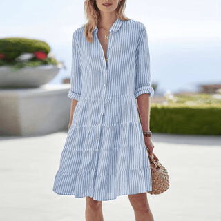 Emilia - Modern - Bequem - Kleider - Blau - Müller Mode