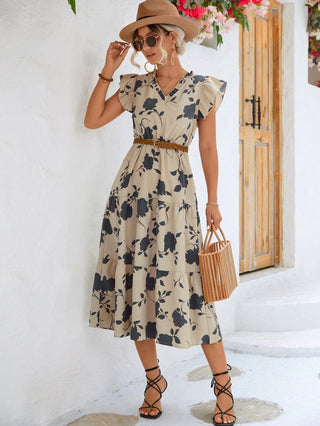 Emma - A - Linie - Puffärmel - Kleider - Beige - Müller Mode