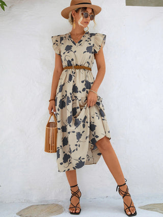Emma - A - Linie - Puffärmel - Kleider - Beige - Müller Mode