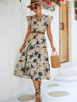 Emma - A - Linie - Puffärmel - Kleider - Beige - Müller Mode