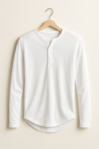 Erik Langarm - Henley - Shirt mit Knopfleiste - Hemden - Weiß - Müller Mode